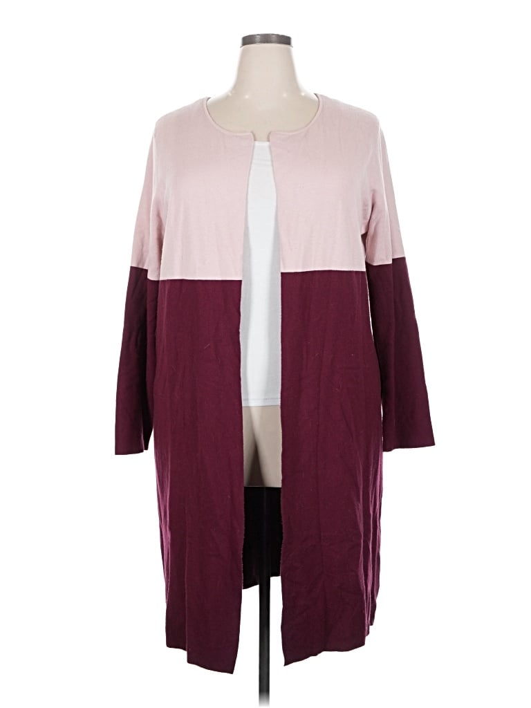 Pre-owned Liz Claiborne Cardigan Sweater In Burgundy