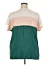 Rainbow 100% Polyester Color Block Green Short Sleeve Blouse Size 3X - photo 2