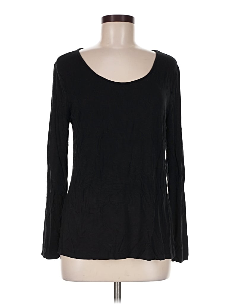 Pre-owned Soma Long Sleeve Top Black Scoop Neck Tops