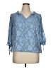 Tamara H. 100% Polyester Blue 3/4 Sleeve Blouse Size 1X - photo 1