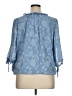 Tamara H. 100% Polyester Blue 3/4 Sleeve Blouse Size 1X - photo 2