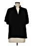 CeCe 100% Polyester Black Short Sleeve Blouse Size M - photo 1