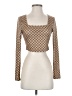 Shein Brown Long Sleeve Top Size 4 - photo 1