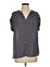 Pleione 100% Polyester Print Black Short Sleeve Blouse Size S - photo 1