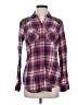 Express 100% Polyester Plaid Red Long Sleeve Blouse Size S - photo 1