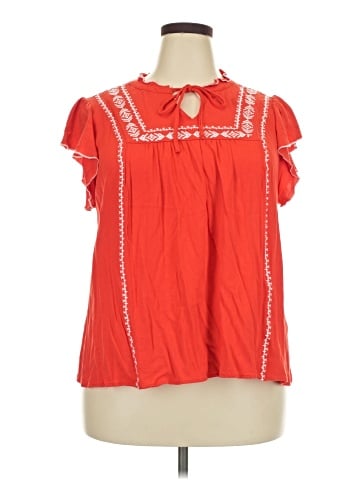 Indigo Rose Short Sleeve Blouse (view 1)