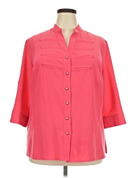 Kathie Lee 3/4 Sleeve Button Down Shirt