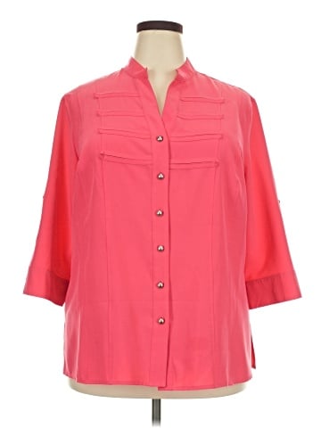 Kathie Lee 3/4 Sleeve Button-Down Shirt (view 1)