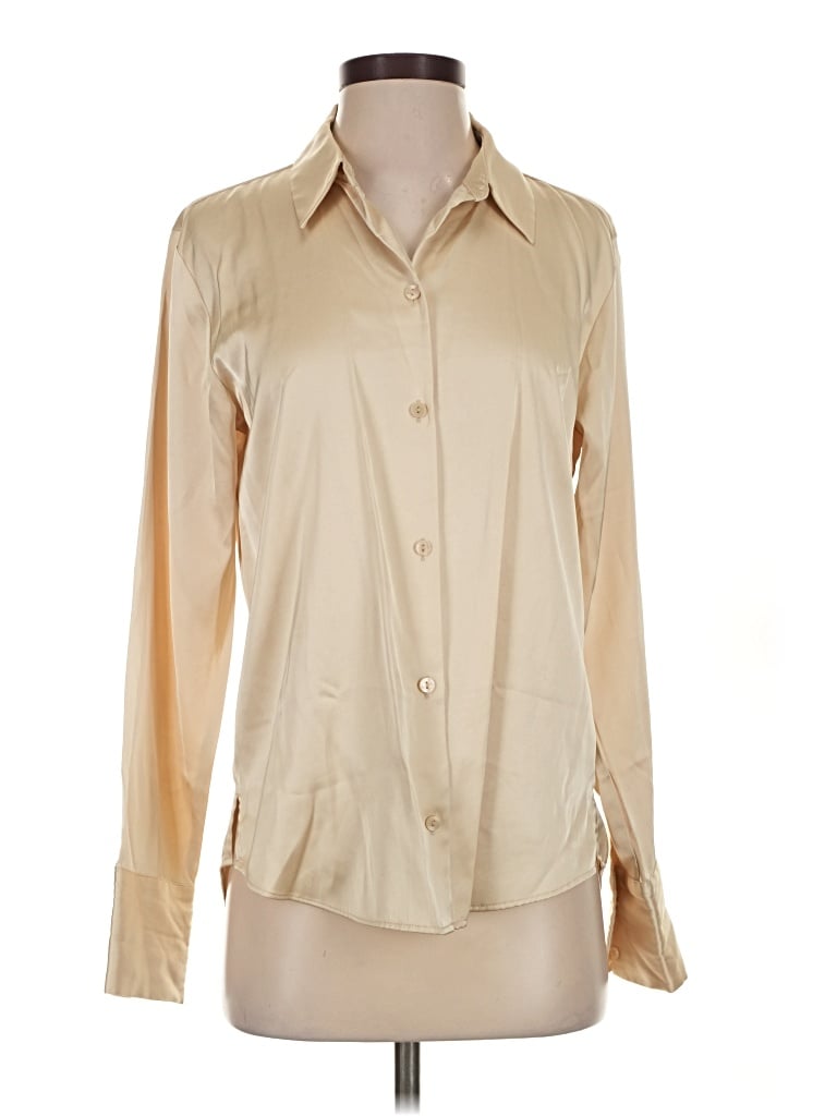 Pre-owned Abercrombie & Fitch Long Sleeve Blouse In Tan
