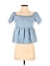 Zara Basic Blue Short Sleeve Top Size S - photo 1