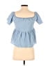 Zara Basic Blue Short Sleeve Top Size S - photo 2