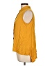 Fever 100% Rayon Yellow Sleeveless Button-Down Shirt Size L - photo 5