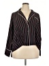 Soncy 100% Polyester Stripes Black Blue Long Sleeve Blouse Size 2X (2) - photo 1