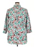 Lands' End Floral Teal 3/4 Sleeve Button-Down Shirt Size 18 (tall) - photo 2