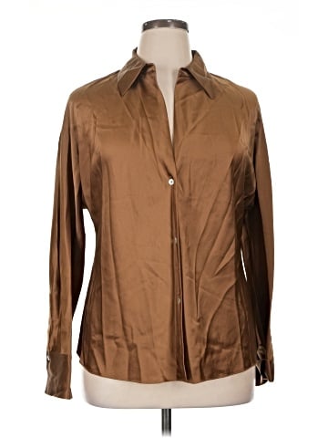 Vince. Long Sleeve Silk Top (view 1)