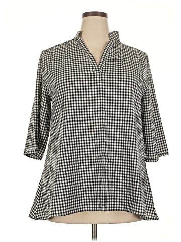 Fabletics 3/4 Sleeve Button-Down Shirt (view 1)