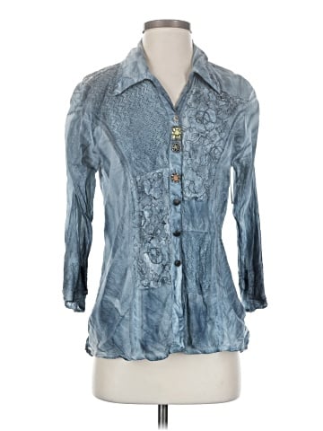 Parsley & Sage 3/4 Sleeve Button-Down Shirt (view 1)