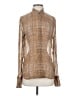 Rag & Bone Metallic Brown Long Sleeve Silk Top Size S - photo 1