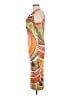 FUZZI Graphic Orange Cocktail Dress Size L - photo 5