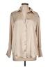 Zara Metallic Tan Long Sleeve Blouse Size L - photo 1