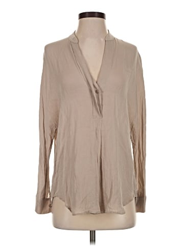Vince. Long Sleeve Silk Top (view 1)