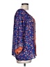 Everly 100% Polyester Graphic Blue 3/4 Sleeve Blouse Size L - photo 4