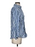 Chico's Stripes Blue Long Sleeve Button-Down Shirt Size S - photo 4