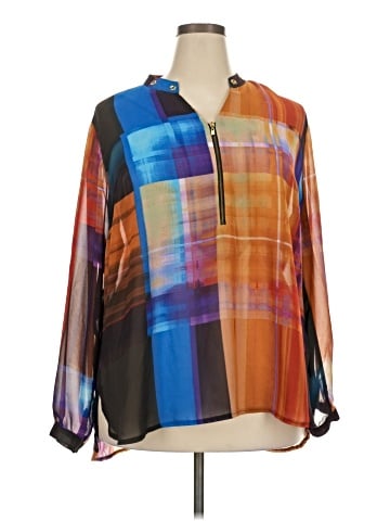 NY Collection Long Sleeve Blouse (view 1)