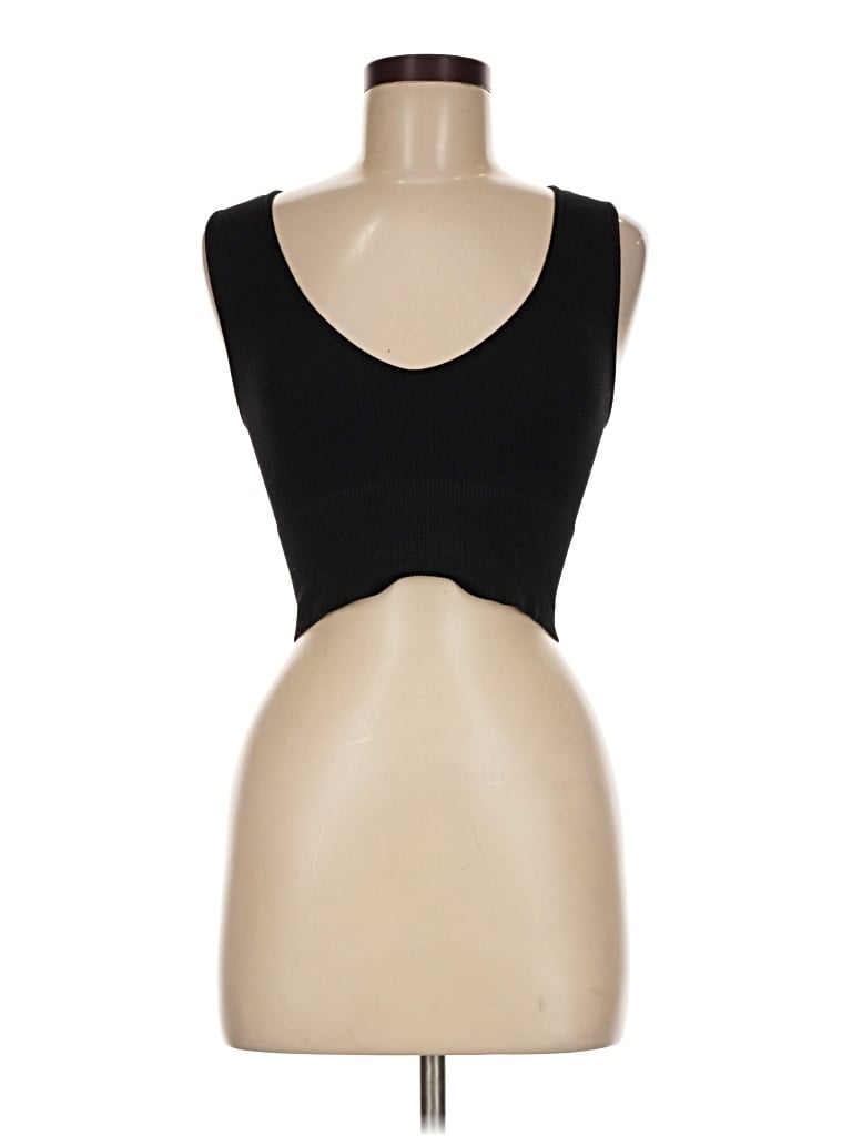 Pre-owned Unbranded Tank Top Black Strapless Neckline Tops