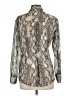 Zara Animal Print Silver Long Sleeve Blouse Size L - photo 2