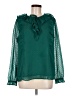 Ann Taylor LOFT 100% Polyester Green Long Sleeve Blouse Size M - photo 1