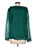 Ann Taylor LOFT 100% Polyester Green Long Sleeve Blouse Size M - photo 2