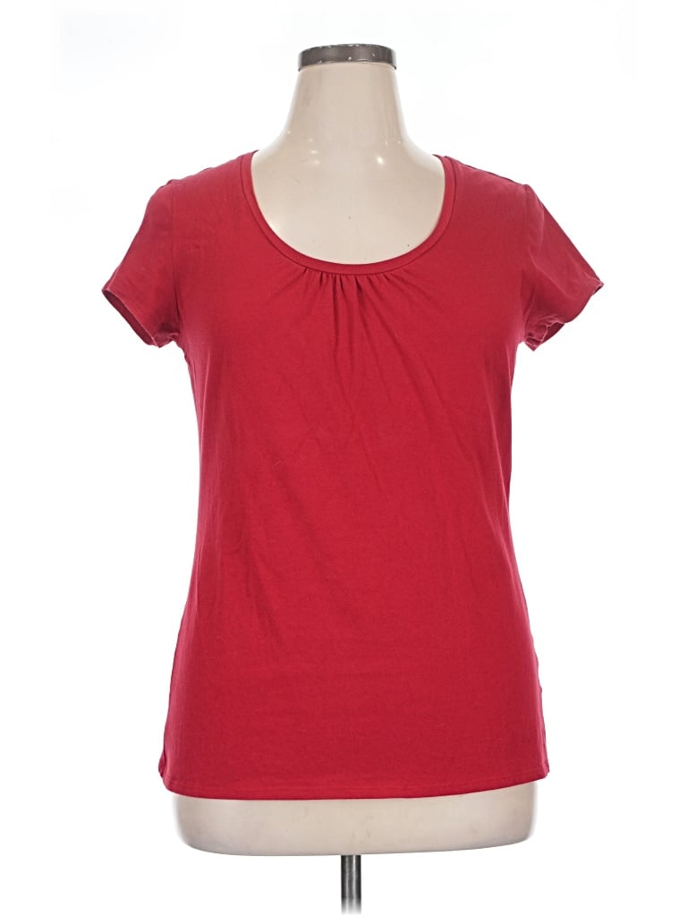Pre-owned Merona Short Sleeve Top Red Scoop Neck Tops