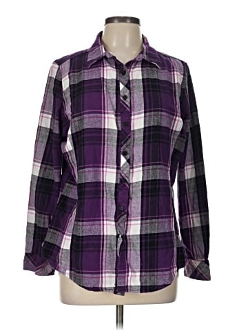 Indigo Long Sleeve Button-Down Shirt (view 1)