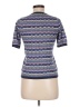 Brora Chevron-herringbone Blue Short Sleeve Turtleneck Size 8 - photo 2