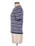 Brora Chevron-herringbone Blue Short Sleeve Turtleneck Size 8 - photo 5