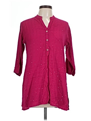 Unbranded 3/4 Sleeve Button-Down Shirt (view 1)