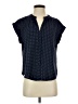 Papaya 100% Polyester Polka Dots Blue Short Sleeve Blouse Size S - photo 1