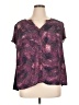 Daniel Rainn Stars Purple Short Sleeve Blouse Size 1X - photo 1