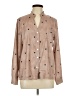 Unbranded 100% Polyester Hearts Tan Long Sleeve Blouse Size L - photo 1