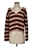 J.Crew Stripes Burgundy Pullover Sweater Size S - photo 1