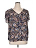 PREMISE 100% Polyester Blue Short Sleeve Blouse Size 1X - photo 1