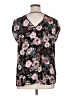 Halogen Floral Black Short Sleeve Blouse Size XL - photo 2