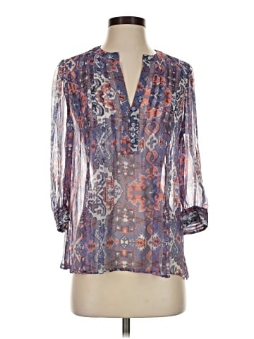 Scoop 3/4 Sleeve Silk Top (view 1)