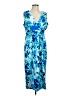 DKNY 100% Polyester Tropical Blue Cocktail Dress Size 12 - photo 1