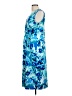DKNY 100% Polyester Tropical Blue Cocktail Dress Size 12 - photo 5