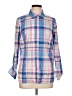Talbots 100% Cotton Plaid Blue Long Sleeve Button-Down Shirt Size L - photo 1