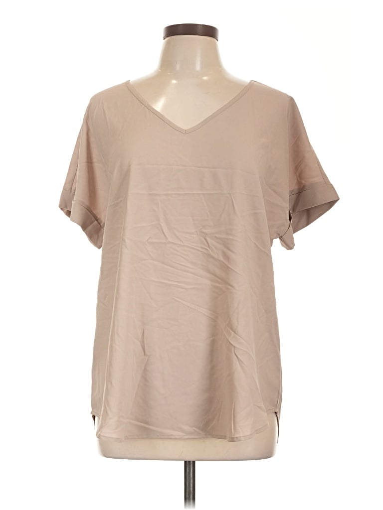 Pre-owned Zenana Short Sleeve T-shirt In Tan