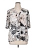Susan Graver Print Gray 3/4 Sleeve Blouse Size XL - photo 1