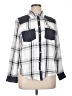 Cato 100% Rayon Plaid Gray Long Sleeve Button-Down Shirt Size 14 - 16 - photo 1